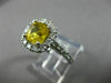 ESTATE 2.50CT ROUND DIAMOND & AAA YELLOW TOPAZ 14KT WHITE GOLD SQUARE HALO RING