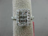 ESTATE LARGE 1.02CT ROUND & BAGUETTE DIAMOND 18KT WHITE GOLD 3D ENGAGEMENT RING