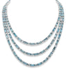 EXTRA LARGE 121.19CT AAA AQUAMARINE 14K WHITE GOLD OVAL & BAGUETTE LOVE NECKLACE