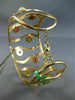 LARGE 9.45CT DIAMOND & AAA MULTI COLOR SAPPHIRE 18K ROSE GOLD 3D BANGLE BRACELET