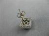 ESTATE .51CT DIAMOND 14KT WHITE GOLD 3D SQUARE CLUSTER HALO STUD EARRINGS #19054