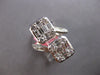 EXTRA LARGE 3.06CT DIAMOND 18KT WHITE GOLD ROUND & BAGUETTE DOUBLE SQUARE RING