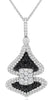 2.01CT WHITE & BLACK DIAMOND 18KT WHITE GOLD DOUBLE TRIANGULAR LOVE KNOT PENDANT