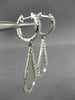 ESTATE .90CT DIAMOND 18KT WHITE GOLD 3D CLASSIC OPEN TEAR DROP HANGING EARRINGS
