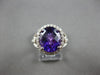 4.88CT DIAMOND & AAA AMETHYST 14KT WHITE GOLD OVAL & ROUND HALO ENGAGEMENT RING