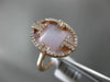 ESTATE .22CT DIAMOND & AAA MOTHER OF PEARL 14KT ROSE GOLD 3D OVAL FUN RING