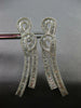 3.61CT DIAMOND 18KT WHITE GOLD 3D ROUND & BAGUETTE DOUBLE SWIRL HANGING EARRINGS