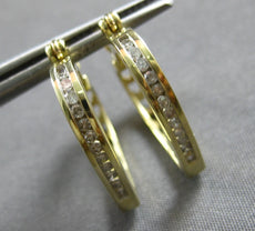 .25CT DIAMOND 14KT YELLOW GOLD 3D MULTI HEART LOVE HOOP HANGING EARRINGS #28211