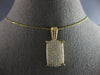 LARGE 1.79CT DIAMOND 14KT YELLOW GOLD CLASSIC RECTANGULAR PAVE FLOATING PENDANT