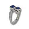 LARGE 5.31CT DIAMOND AAA SAPPHIRE 18K WHITE GOLD OVAL SOLITAIRE CRISS CROSS RING