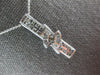 LARGE 1.30CT DIAMOND 18K WHITE GOLD ROUND PRINCESS & BAGUETTE BAR PENDANT #27208