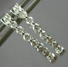 ESTATE .50CT DIAMOND 14KT WHITE GOLD 3D CLASSIC OVAL INSIDE OUT HOOP EARRINGS