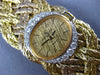 ESTATE LARGE BAUME & MERCIER .88CT DIAMOND 18KT TWO TONE GOLD WOVEN WATCH #25889