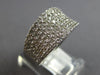 WIDE 1.28CT DIAMOND 14K WHITE GOLD 3D CLASSIC MULTI ROW WEDDING ANNIVERSARY RING