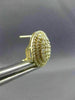 LARGE .83CT DIAMOND 14K YELLOW GOLD 3D CLUSTER DOUBLE HALO CLIP ON POST EARRINGS