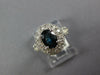 WIDE 1.86CT DIAMOND & AAA SAPPHIRE 14KT WHITE GOLD 3D OVAL HALO ENGAGEMENT RING