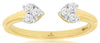 .18CT DIAMOND 14KT YELLOW GOLD 3D ROUND INVISIBLE DOUBLE HEART TENSION LOVE RING