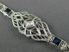 ANTIQUE 1.22CT DIAMOND & AAA SAPPHIRE 14K WHITE GOLD 3D FILIGREE BRACELET #21631