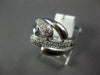 ESTATE WIDE .17CT DIAMOND 14KT WHITE GOLD 3D MULTI LEAF CRISS CROSS FUN RING
