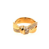 ESTATE .50CT DIAMOND 18KT YELLOW GOLD 3D CLASSIC LOVE KNOT FLOWER FUN RING