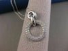 LARGE PAVE 1.20CT DIAMOND 14K WHITE GOLD LOVE CIRCLE PENDANT F/G VVS 20MM #16103