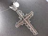 EXTRA LARGE 3.25CT DIAMOND 14KT WHITE GOLD 3D PRINCESS HANDCRAFTED CROSS PENDANT