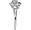 LARGE 1.4CT WHITE & FANCY YELLOW DIAMOND 18K 2 TONE GOLD CUSHION ENGAGEMENT RING