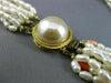 ESTATE LONG 14K YELLOW GOLD & SILVER AAA CORAL & FRESHWATER PEARL NECKLACE 25364