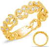 ESTATE WIDE .15CT DIAMOND 14KT YELLOW GOLD MULTI FLOWER 3/4TH ETERNITY LOVE RING