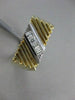 ANTIQUE .35CT BAGUETTE DIAMOND 14K 2 TONE GOLD FILIGREE MENS RING 8.5MM #11634