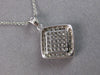 ESTATE LARGE 1.19CT DIAMOND 18KT WHITE GOLD 3D INVISIBLE SQUARE FLOATING PENDANT