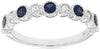 ESTATE .56CT DIAMOND & AAA SAPPHIRE 14KT WHITE GOLD ROUND BEZEL ANNIVERSARY RING