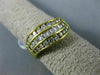 ESTATE WIDE .90CT DIAMOND 18KT YELLOW GOLD 3D CLASSIC THREE ROW ANNIVERSARY RING