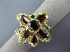 ANTIQUE EXTRA LARGE 6.0CT AAA GARNET 14KT YELLOW GOLD 3D FLOWER RING #25609
