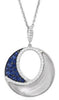 .57CT DIAMOND & AAA SAPPHIRE MOTHER OF PEARL 14K WHITE GOLD CIRCULAR FUN PENDANT