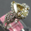 LARGE 2.21CT WHITE & FANCY YELLOW DIAMOND 18KT 2 TONE GOLD HALO ENGAGEMENT RING