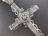 EXTRA LARGE 3.25CT DIAMOND 14KT WHITE GOLD 3D PRINCESS HANDCRAFTED CROSS PENDANT