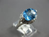 LARGE 3.21CT DIAMOND & AAA BLUE TOPAZ 14KT WHITE GOLD OVAL & ROUND FILIGREE RING