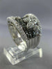 ESTATE LARGE 2.24CT WHITE & BLACK DIAMOND 14KT WHITE GOLD MULTI ROW FLOWER RING