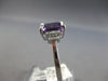 1.92CT DIAMOND & AAA AMETHYST 14K WHITE GOLD EMERALD CUT & ROUND ENGAGEMENT RING