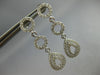 .95CT DIAMOND 14K WHITE GOLD 3D CIRCLE OF LIFE DOUBLE TEAR DROP HANGING EARRINGS