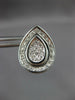 ESTATE LARGE .80CT DIAMOND 18KT WHITE GOLD 3D TEAR DROP HUGGIE HANGING EARRINGS