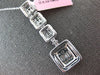 LARGE 2.55CT DIAMOND 18KT WHITE GOLD BAGUETTE ELONGATED SQUARE FLOATING PENDANT