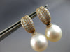 LARGE 1.12CT DIAMOND & SOUTH SEA PEARL 18KT ROSE GOLD MULTI ROW HUGGIE EARRINGS