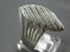 ESTATE LARGE .92CT DIAMOND 14KT WHITE GOLD 3D MULTI ROW MARQUISE SHAPE FUN RING