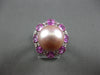 5.28CT DIAMOND & AAA PINK SAPPHIRE & PINK SOUTH SEA PEARL 18K WHITE GOLD 3D RING