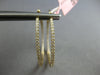 ESTATE LARGE .82CT DIAMOND 14KT YELLOW GOLD 3D INSIDE OUT HOOP HANGING EARRINGS