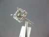 LARGE .40CT DIAMOND 14KT WHITE GOLD 3D SQUARE 4 PRONG SEMI MOUNT ENGAGEMENT RING