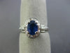 ESTATE 1.33CT DIAMOND & AAA SAPPHIRE 14KT WHITE GOLD OVAL ENGAGEMENT RING #11711