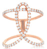 ESTATE WIDE .80CT DIAMOND 14KT ROSE GOLD 3D SEMI ETERNITY LOVE KNOT FUN RING